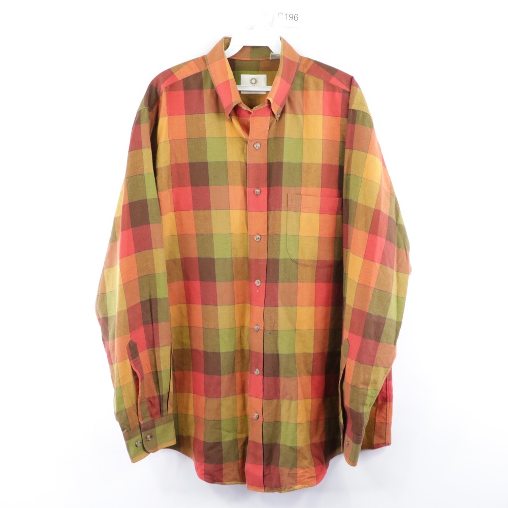 90s Viyella Mens Large Plaid Wool Blend Shirt